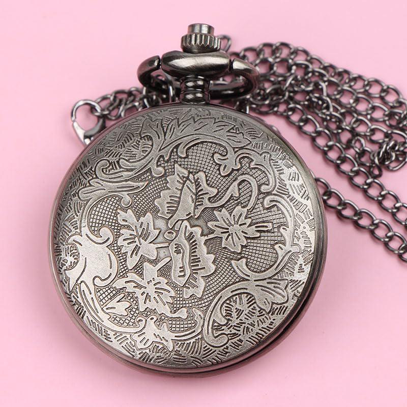 1Pcs Vintage Punk Black Octopus Creative Flap Quartz Pocket Watch - Image 6