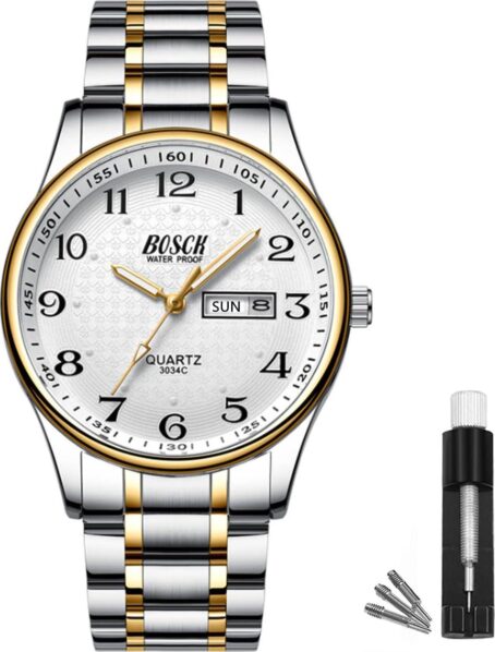 Analog Mens Watch(No Chronograph), 40 Mm Easy Read Auto Date And Day Stainless Steel Business For Men,30M Waterproof Wrist Watches