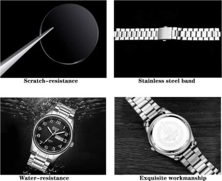 Analog Mens Watch(No Chronograph), 40 Mm Easy Read Auto Date And Day Stainless Steel Business For Men,30M Waterproof Wrist Watches - Image 4