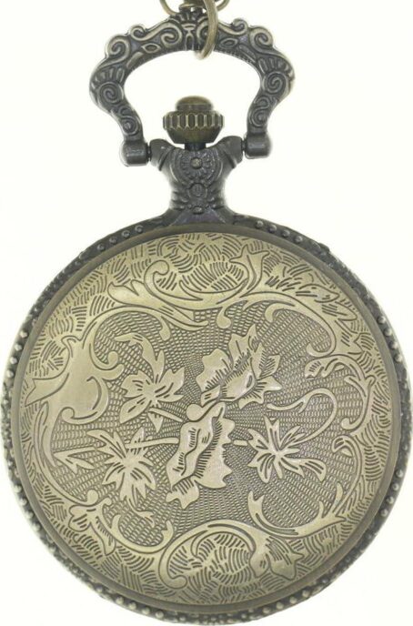 Bronze Vintage Brass Antique Case Pocket Watch Fob For Men Women With 1 PC Necklace Chain 1 Clip Key Rib - Image 5
