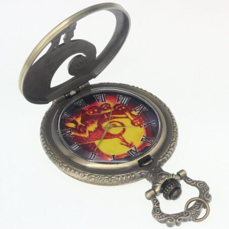 Bronze Vintage Brass Antique Case Pocket Watch Fob For Men Women With 1 PC Necklace Chain 1 Clip Key Rib - Image 4