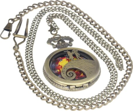 Bronze Vintage Brass Antique Case Pocket Watch Fob For Men Women With 1 PC Necklace Chain 1 Clip Key Rib