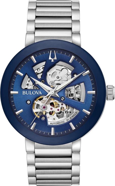 Bulova Men's Modern 3-Hand Automatic Watch, Open Aperture Dial And Edge To Crystal