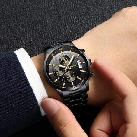 CRRJU Men's Fashion Stainless Steel Watches Date Waterproof Chronograph Wristwatches,Stainsteel Band - Image 4