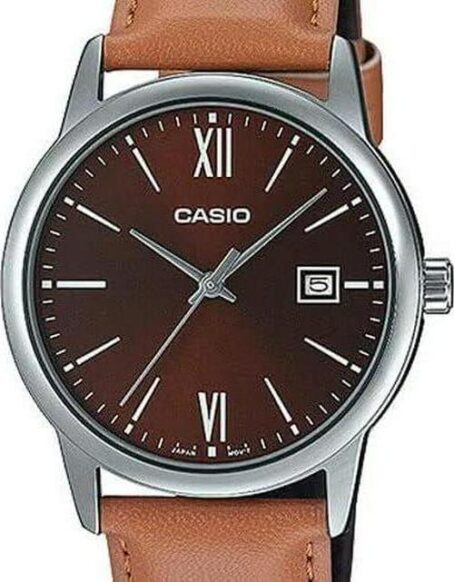Casio MTP-V002L-5B3 Men's Dress Brown Leather Band Brown Dial Date Watch - Image 5