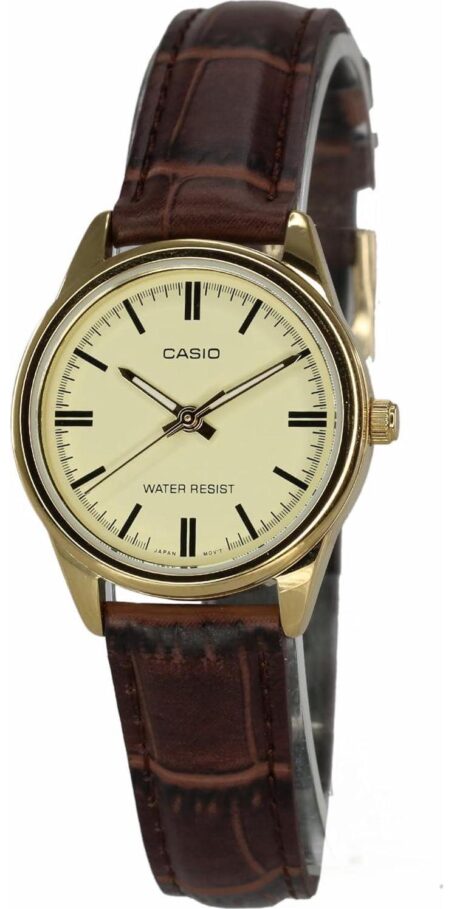 Casio Women's LTP-V005GL-9A Brown Genuine Leather Band Analog Watch