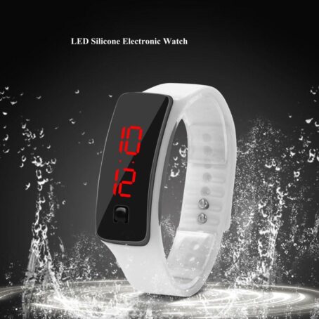 FILFEEL LED Wristwatch, Sports Silicone Strap Digital 12-Hour Dial Electronic Display Watches - Image 2