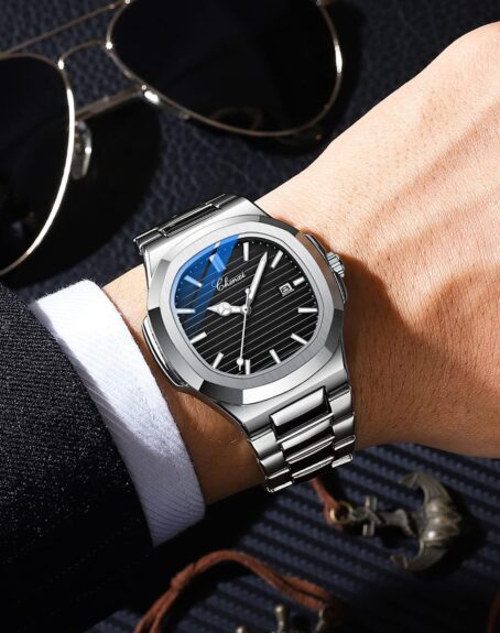 Gosasa Fashion Men's Watches Date Business Stainless Steel Luxury Style Luminous Quartz Waterproof Analog Display Male Wristwatch - Image 5