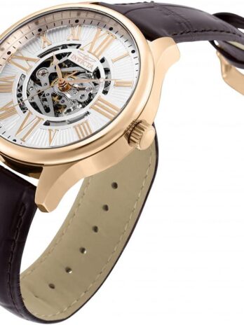 Invicta Men’s Vintage Analog Display Automatic Self Wind Brown Watch, Gold, Rose 22 (Model: 22569, 17186)