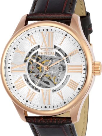 Invicta Men’s Vintage Analog Display Automatic Self Wind Brown Watch, Gold, Rose 22 (Model: 22569, 17186)