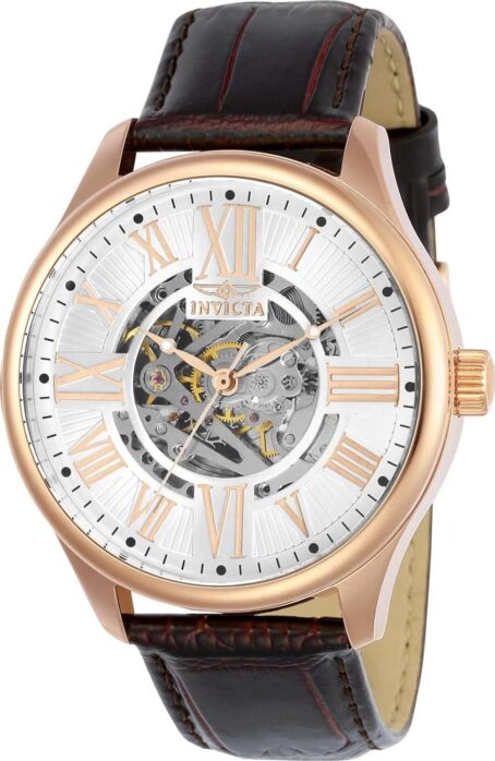 Invicta Men's Vintage Analog Display Automatic Self Wind Brown Watch, Gold, Rose 22 (Model: 22569, 17186)