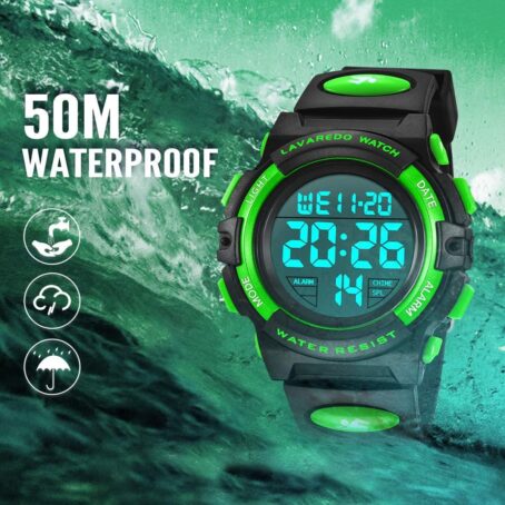 Kids Watch,Boys For 3-15 Year Old Boys,Digital Sport Outdoor Multifunctional Chronograph LED 50 Waterproof Alarm Calendar Analog Children With Silicone Band,Kids Gift - Image 8