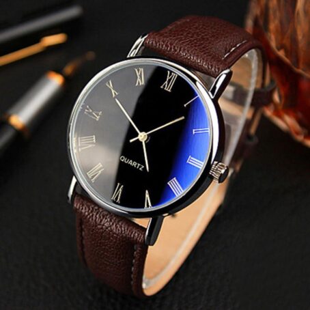 Men Watches Fashion Casual Leather Band Simple Analog Quartz Wristwatches for Men Unisex Dress Watch for Any Event - Image 3