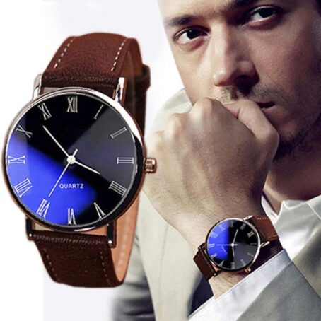 Men Watches Fashion Casual Leather Band Simple Analog Quartz Wristwatches for Men Unisex Dress Watch for Any Event - Image 5