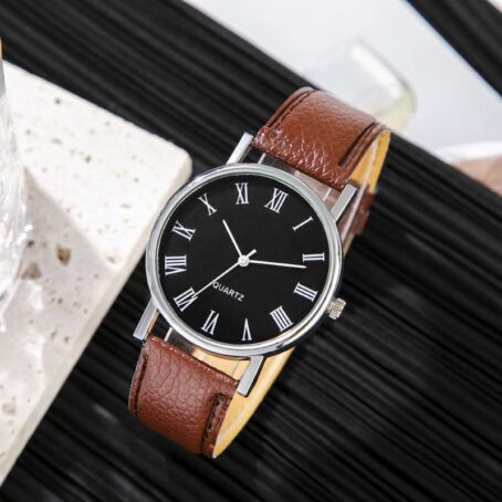 Men Watches Fashion Casual Leather Band Simple Analog Quartz Wristwatches for Men Unisex Dress Watch for Any Event - Image 2