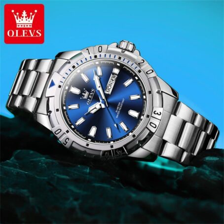 OLEVS Mens Watches Stainless Steel Band Analog Quartz Waterproof Relojes Para Hombre,Business Casual Calendar Luxury - Image 7