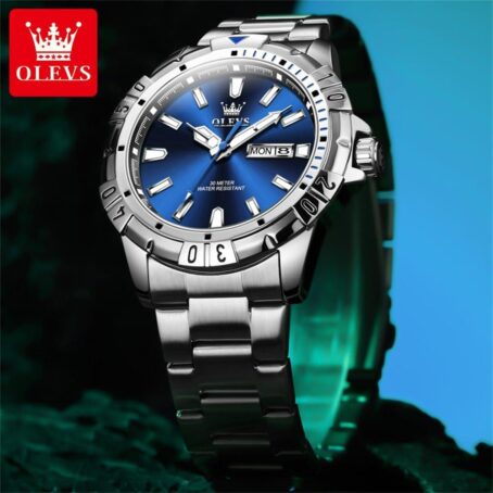 OLEVS Mens Watches Stainless Steel Band Analog Quartz Waterproof Relojes Para Hombre,Business Casual Calendar Luxury - Image 8