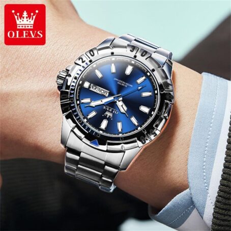 OLEVS Mens Watches Stainless Steel Band Analog Quartz Waterproof Relojes Para Hombre,Business Casual Calendar Luxury - Image 6