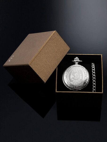 Pangda Vintage Pocket Watch Steel Men With Chain For Fathers Day Xmas Present Daily Use - Image 7