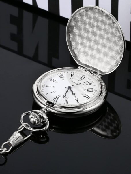 Pangda Vintage Pocket Watch Steel Men With Chain For Fathers Day Xmas Present Daily Use - Image 5