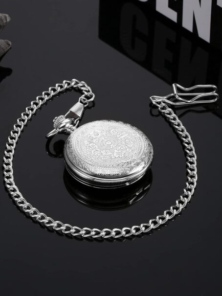 Pangda Vintage Pocket Watch Steel Men With Chain For Fathers Day Xmas Present Daily Use - Image 6