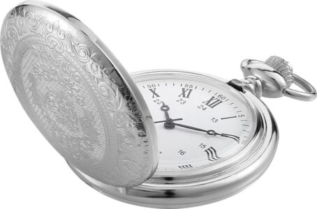 Pangda Vintage Pocket Watch Steel Men With Chain For Fathers Day Xmas Present Daily Use