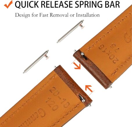 Quick Release Leather Watch Band 16mm 18mm 19mm 20mm 21mm 22mm 24mm,Vintage Oil-tanned Pull-up Men's Bands Replacement Straps For Women - Image 3