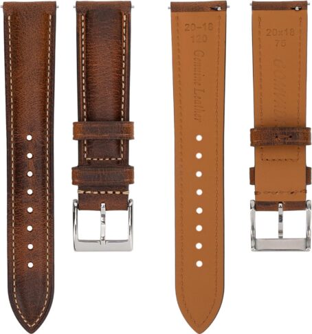 Quick Release Leather Watch Band 16mm 18mm 19mm 20mm 21mm 22mm 24mm,Vintage Oil-tanned Pull-up Men's Bands Replacement Straps For Women - Image 5