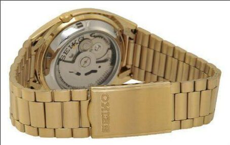 Seiko Men's SNXL72 5 Automatic Gold Dial Gold-Tone Stainless Steel Watch - Image 3
