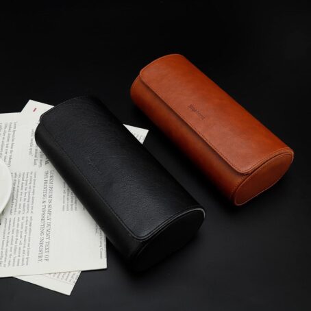 Watch Travel Case, Roll For 3 Watches,Premium Faux Leather, Gift-box Packaging Brown - Image 7