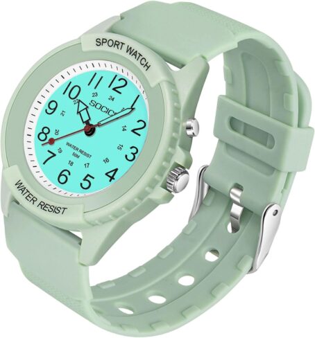 Waterproof Nurse Watch For Medical Professionals,Women Men, 24 Hour With Second Hand, Night Light, Military Time Easy To Read Dial, Soft And Breathable Silicone Band