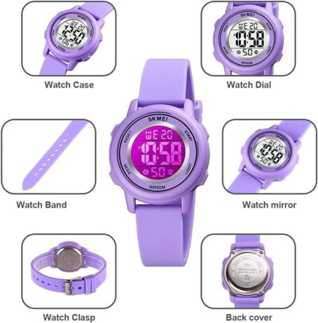 Womens Digital Watches LED Screen Silicone Strap Military Multifunction Waterproof Alarm Stopwatch Backlight Outdoor Sports - Image 5