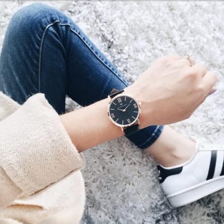 Wristology 29 Options - Maxi Leather Band Roman Numerals Boyfriend Watch - Interchangeable Genuine Leather Strap - Large Easy to Read Analog Face for Women or Men - Image 3