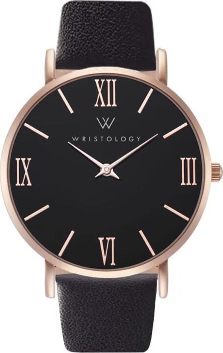 Wristology 29 Options - Maxi Leather Band Roman Numerals Boyfriend Watch - Interchangeable Genuine Leather Strap - Large Easy to Read Analog Face for Women or Men